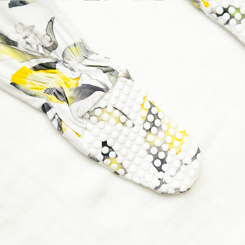 Zippered One Piece Footie in Lemon