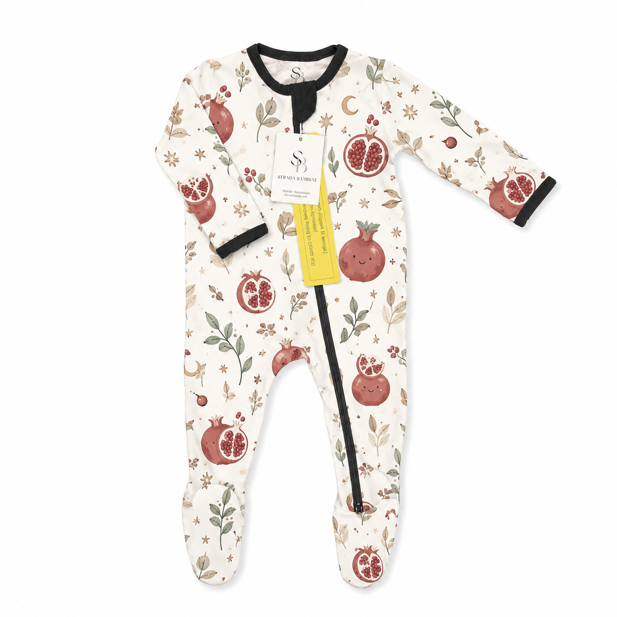 Zippered One Piece Footie in Pomegranate